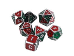 Primerox 7pcs Dados Poliédricos de Metal para Rpg e Jogos de Tabuleiro, Cor Vermelho Caramelo