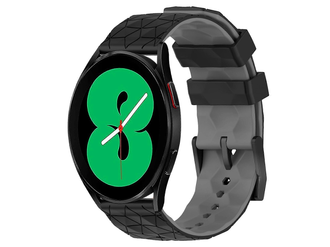 Pulseira De Silicone Bicolor Com Estampa De Futebol Para Samsung Galaxy Watch 4 (44 Mm E 20 Mm).