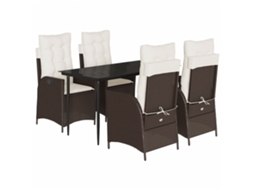 Garden Dining Set, Garden Dining Sets Vidaxl Marrom Rattan / Vime (140 X 70 X 74 Cm)