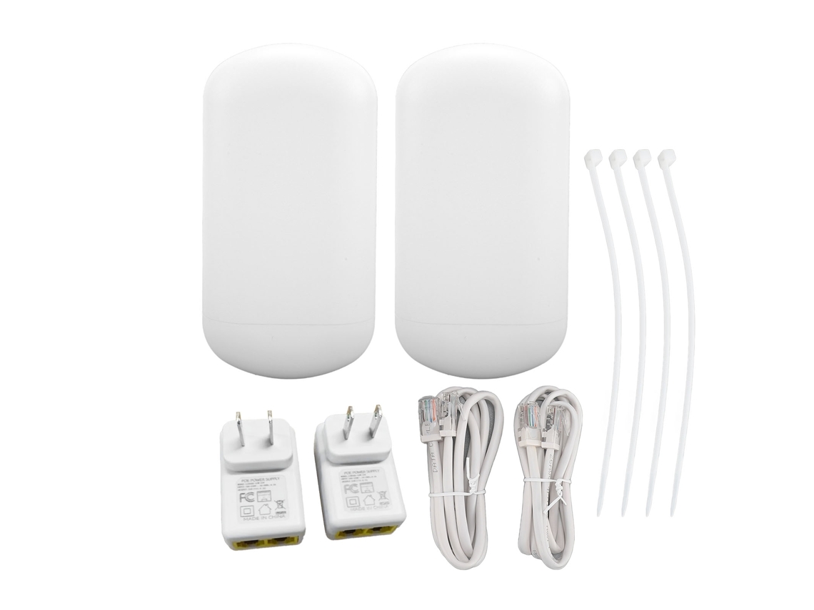 Ponte wireless 5,8 GHz, 1,5 km, IP65, antena 8dBi, PoE, ponto a ponto, USB | S/MARCA