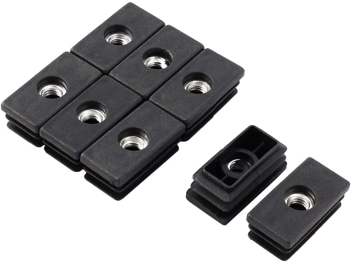 Ruilogod Tubo Retangular Ajustável De Plástico Para Mesa E Cadeira, 40x 20mm, 8 Unidades