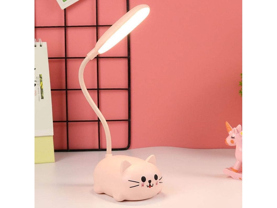 Lâmpada De Mesa Led Para Crianças Com Carregamento Sem Fio, Lâmpada De Estudo Com Proteção Para Os Olhos, Presente De Lâmpada Infantil Rosa