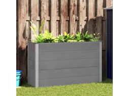 Vidaxl Canteiro Elevado Para Jardim Wpc 150x50x91 Cm Cinzento