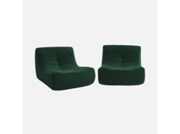 Módulo Para Sofá Modular Em Veludo, Set De 2, Verde