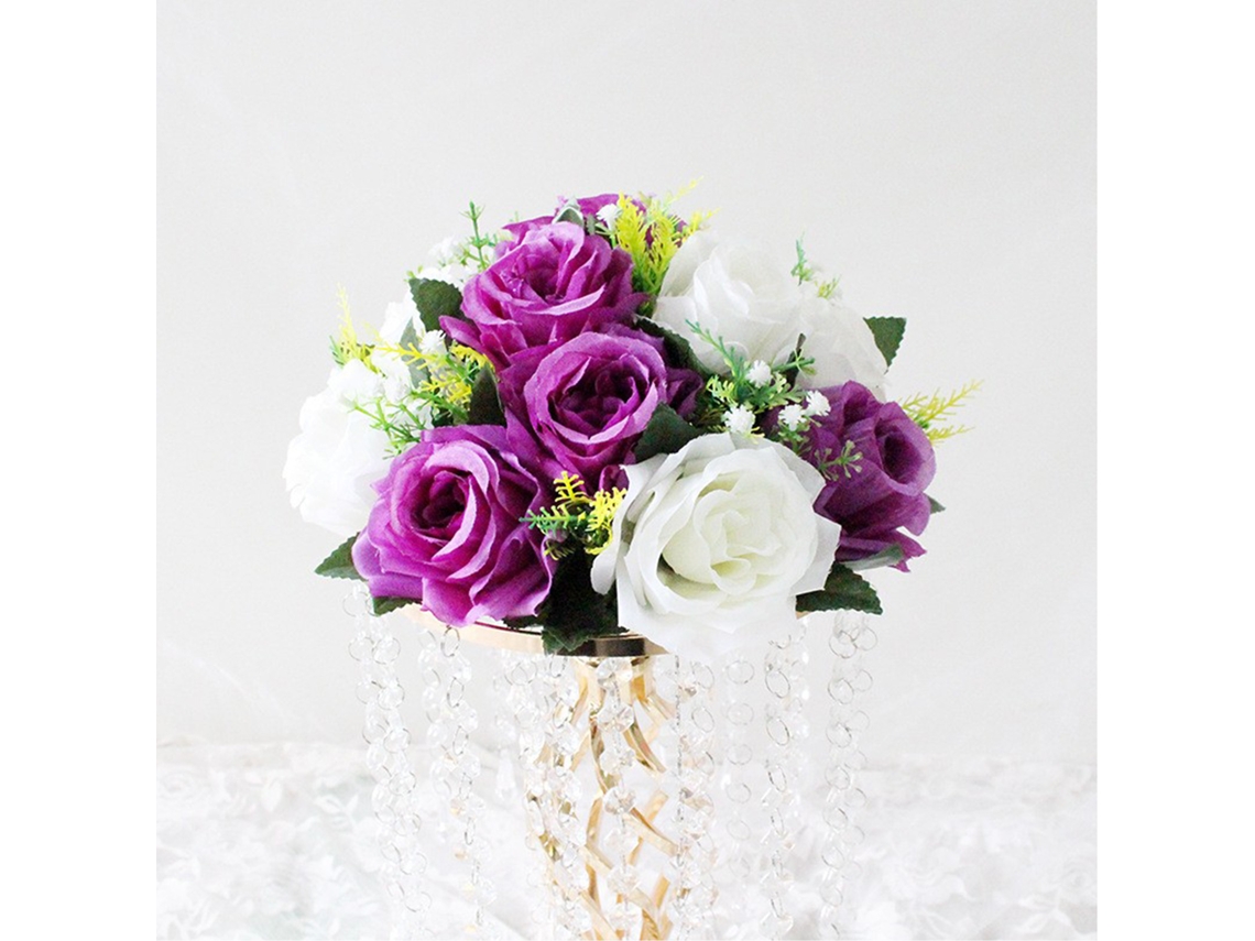 Flores Artificiais (pacote Com 2, Esquema De Cores Roxo E Branco) Eoocoo