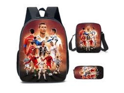 Mochila Futebol Mr. Bolsa De Ombro Estojo Para Lápis Conjunto De Três Peças Mochila Para Estudante Do Ensino Fundamental Slowmoose