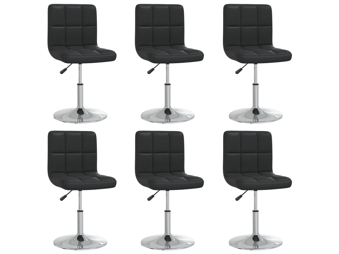 Vidaxl Cadeiras De Jantar 6 Pcs Couro Artificial Preto
