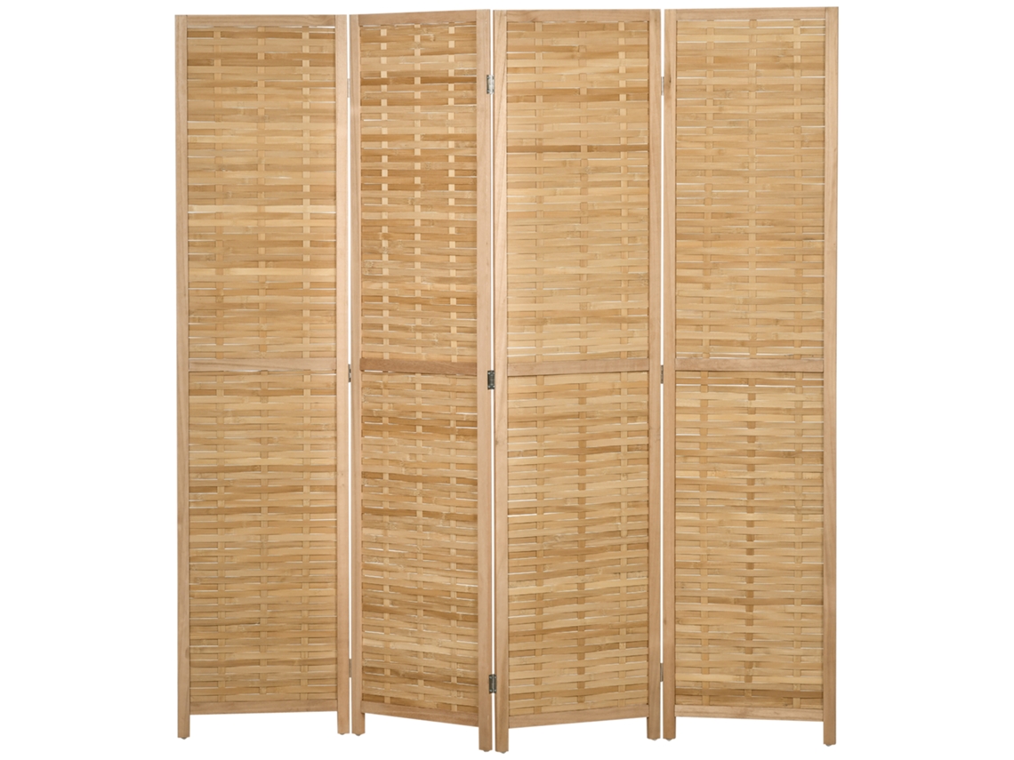 Divisor, Cor Natural, Em Madeira E Bambu, 160 X 170 Cm