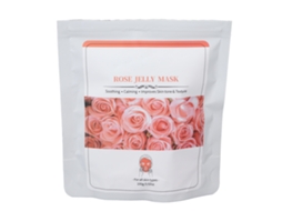 Máscara facial em gel em pó rosa, 100g, para hidratação e redução de rugas.