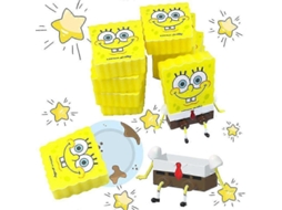 Prato De Esponja Desenho Animado Bob Esponja Calça Quadrada Bloco Mágica Acessórios Cozinha 1*escorredor E 5*panos -aquaforge