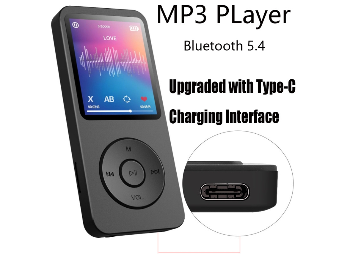 Walkman Reprodutor De Música Mp3 De 32gb, Compatível Com Bluetooth 5.4czhhmart