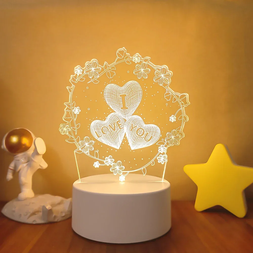 Luminária Noturna Led 3d Criativa, Luz Decorativa para Casa MDUG (luz de 7 Cores)