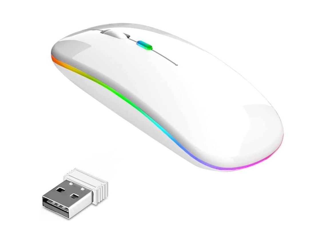 Mouse Sem Fio Ultrafino Compatível com Android/windows/mac Ios, Ajuste de Dpi em 3 Níveis, Bluetooth 5.1 MDUG (branco)