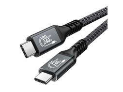 Cabo Usb4 80gbps 240w, 16k Vídeo, Usb c para Usb c, Compatível Thunderbolt 5, Docking 0.3m HEXINYIGJLY
