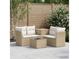 Vidaxl Conjunto De Sofás 6 Unid. Bege E Branco Creme