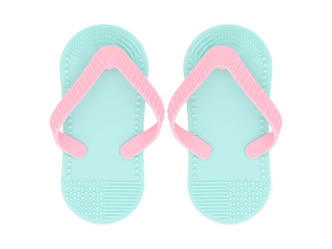 Brinquedo Mordedor LAXISCREED Flip Flop Silicone Ciano