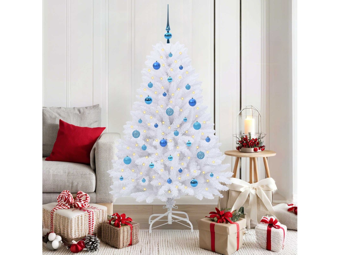 Vidaxl Árvore De Natal Articulada Artificial Branco 150 Cm Pvc E Aço