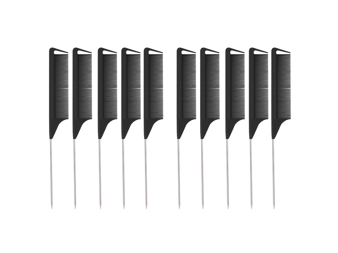 Conjunto De 10 Pentes De Dentes Finos Com Cauda De Rato Para Cabeleireiro