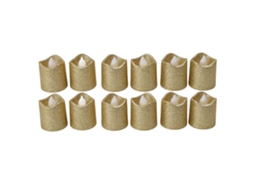 Rebe-12 Peças Velas Led Tealight Luz Quente Dourada Sem Chama Para Natal Aniversário Festa Decoração
