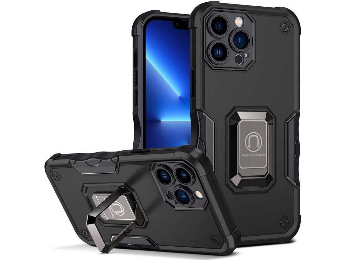 Capa Apple iPhone 13 Pro Max HFS-HOUSE Kickstand (Preto)