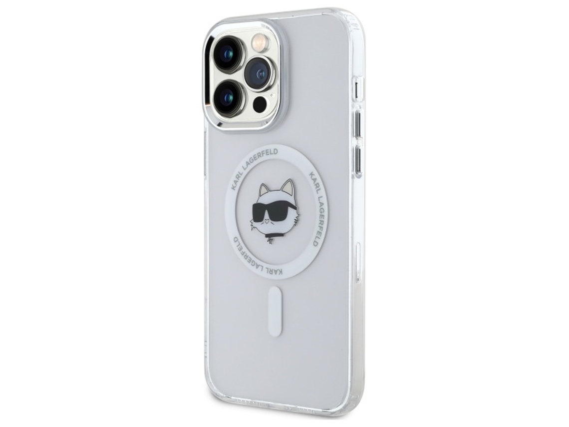 Capa para iPhone 13 Pro Max KARL LAGERFELD Pele Sintética Rígida Branco