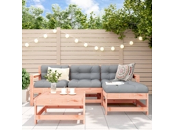 Vidaxl 5 Pcs Conjunto Lounge De Jardim Madeira De Douglas Maciça