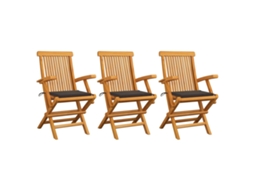 Folding Chair, Folding Chairs Vidaxl Cinzento-acastanhado Teca (n/a)