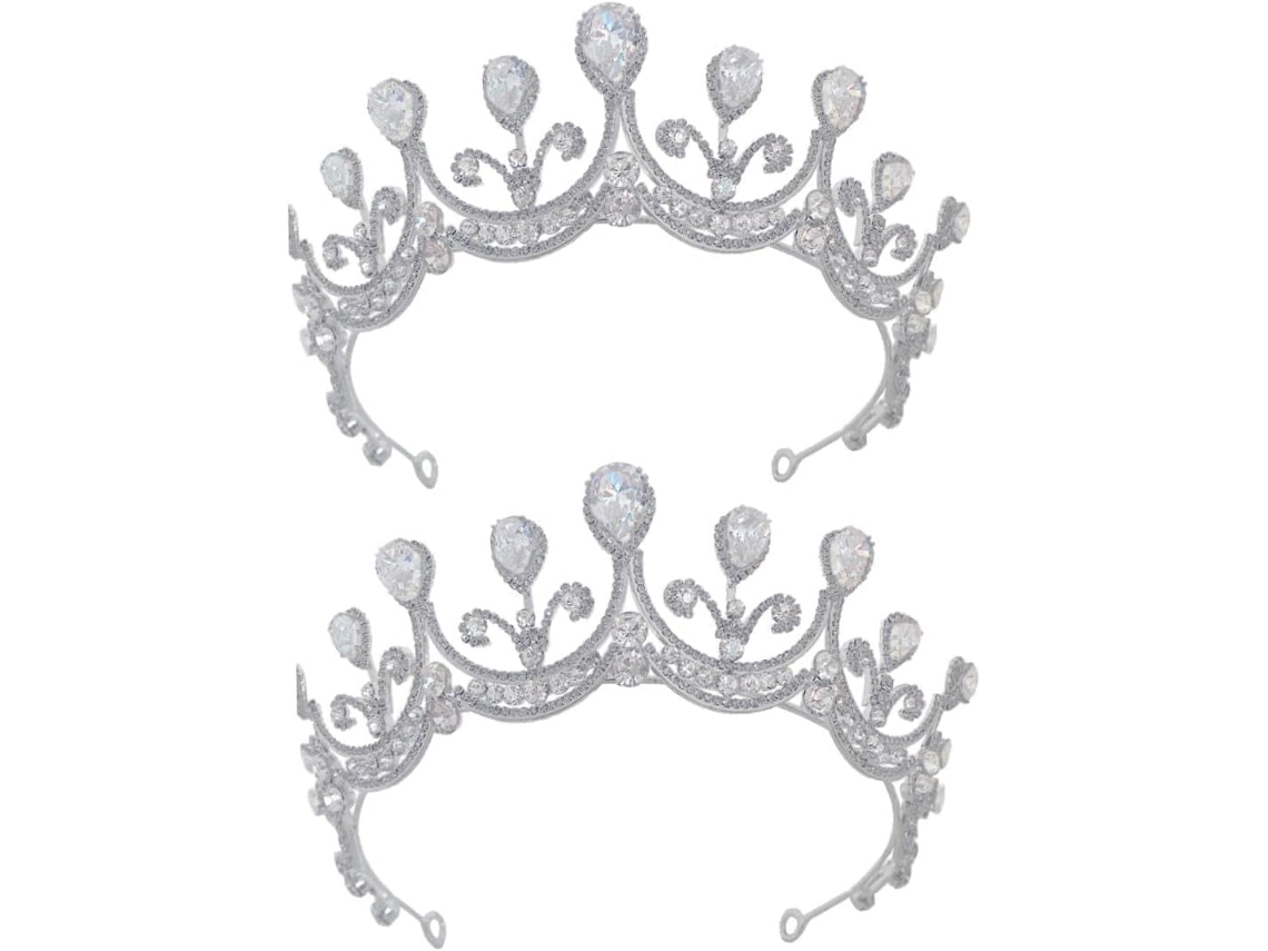 Coroa De Casamento Em Liga Metálica Com Strass Brilhantes