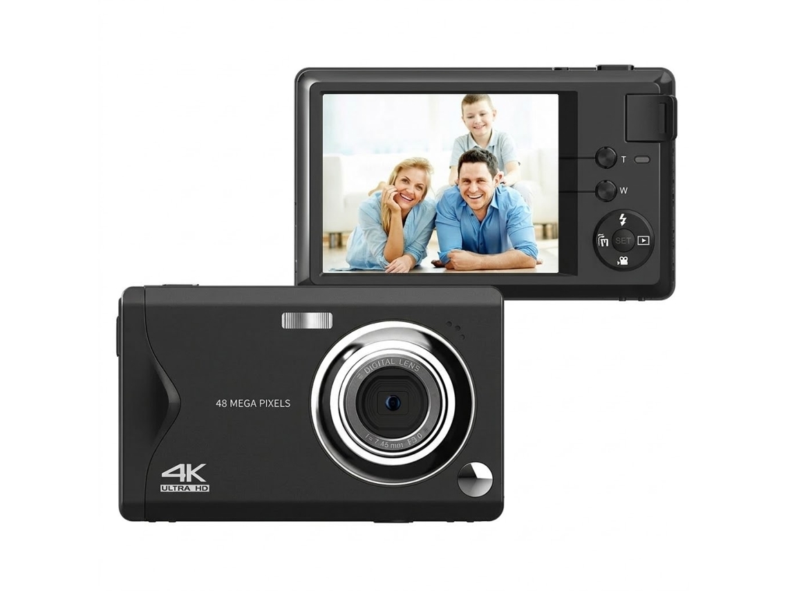 Câmera Digital Portátil 4k Ultrafina De Alumínio, 48mp, Com Foco Automático (preta)