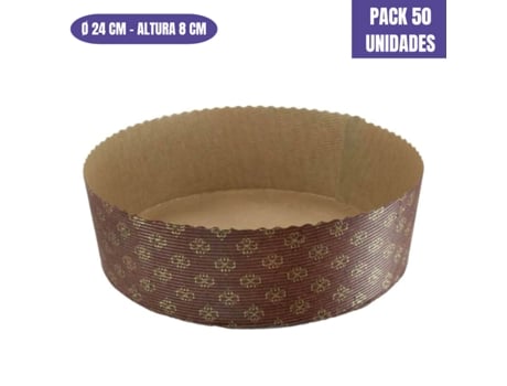 Molde De Papel Para Bizcocho Baixo - 24 X 8 Cm (50 Unidades)