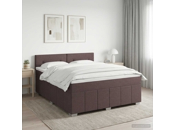 Vidaxl Cama Box Spring Com Colchão Marrom Escuro 140 X 200 Cm Tecido