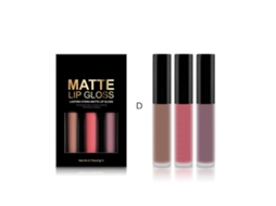 Niceface 3 Piezas Set Brillo Labial Mate Largo Duración Impermeable Lápiz Labial Líquido (d)