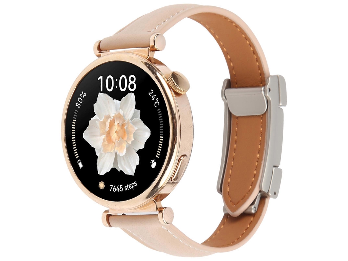 Pulseira De Couro Universal Fina Com Fecho Magnético