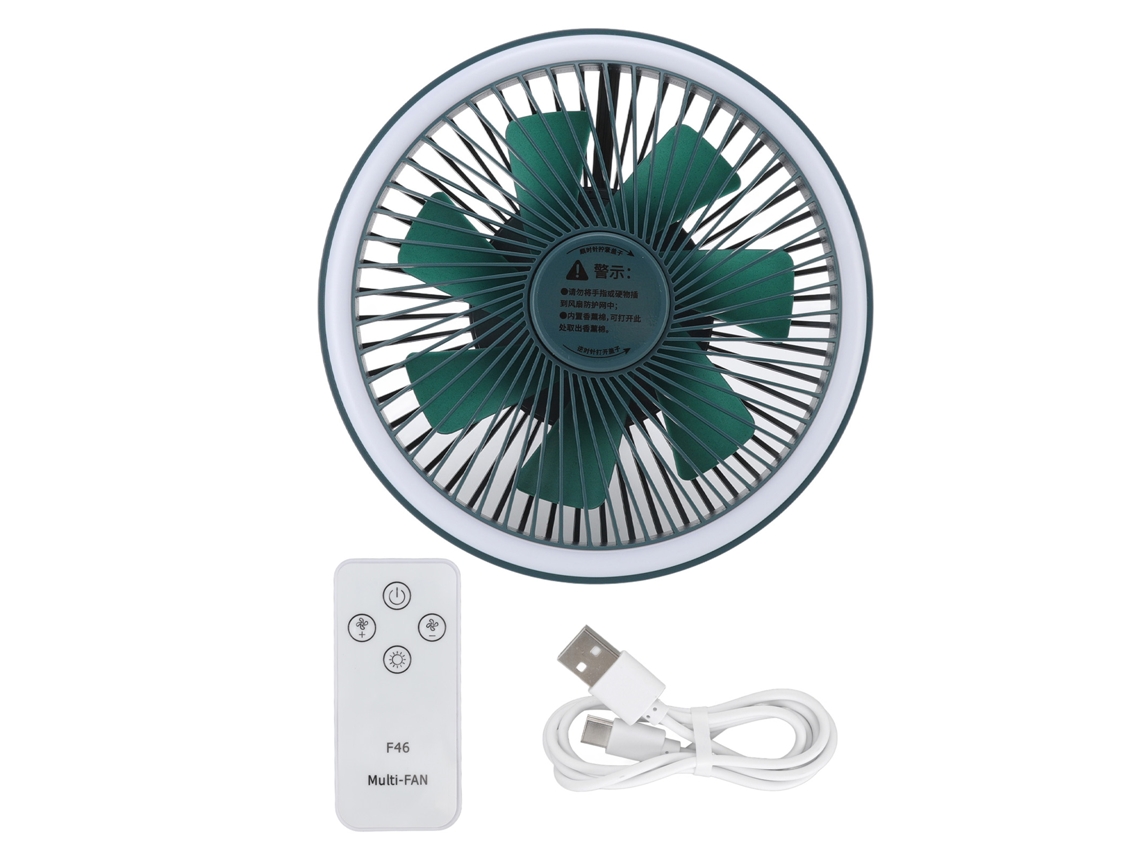 Laxiscreed Ventilador Pendurado Compacto Usb Com Controle Remoto E Bateria De Lítio