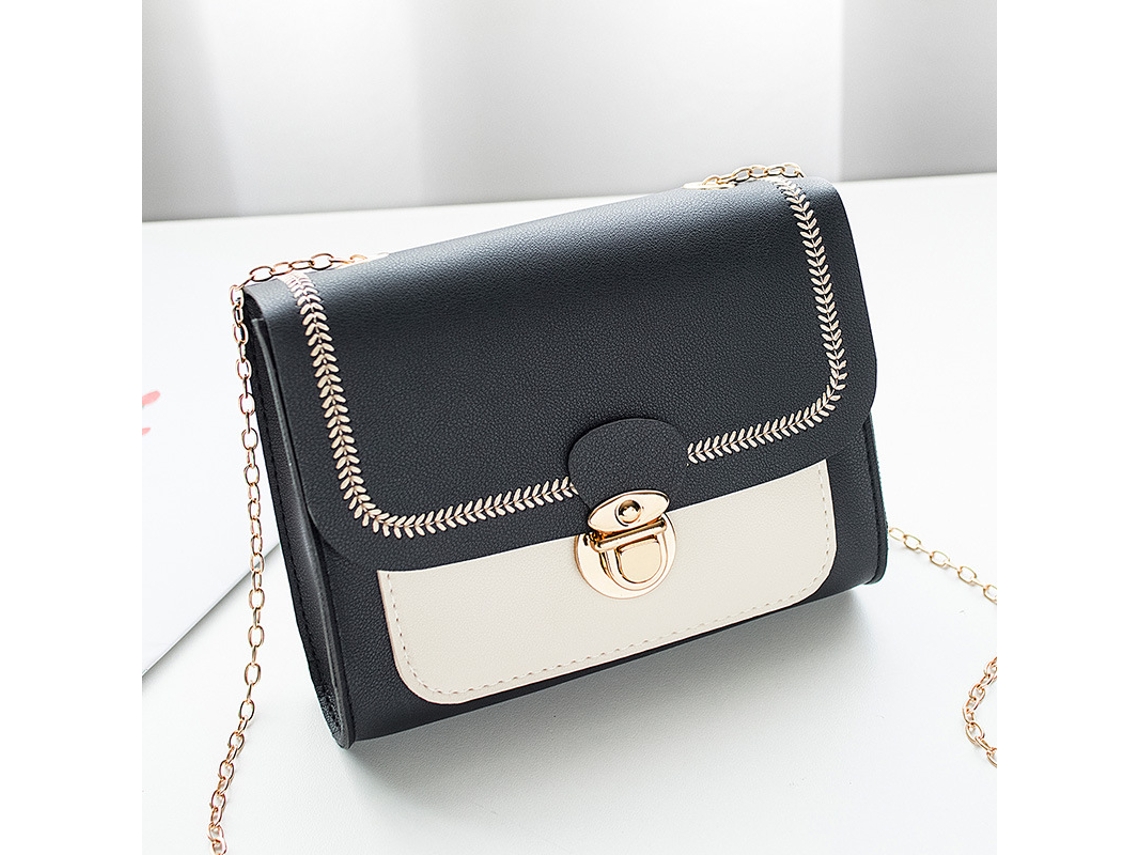 Bolsa Para Celular Para Meninas, Bolsa Para Moedas Combinando Com A Cor, Bolsa Pequena Com Alça De Corrente Na Moda, Preta SUNNY SPACES