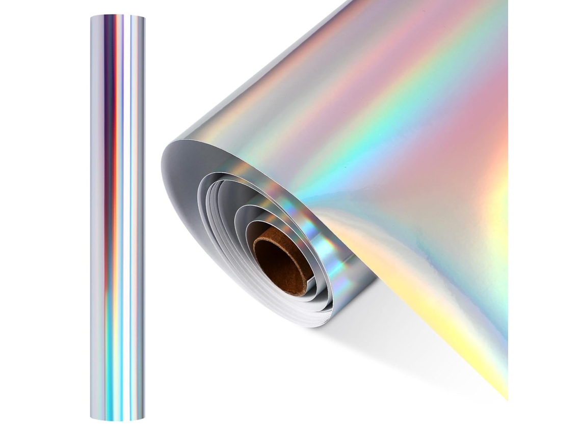 Rolo De Vinil Adesivo Holográfico Permanente Genérico Para Decoração Janelas, Acabamento Resistente A Rachaduras, Cor