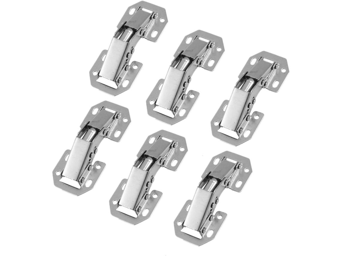 Conjunto De 6 Dobradiças Aço Para Portas Armários Cozinha Com