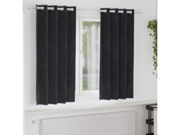 Vidaxl Cortinas Opacas 2 Unid. Preto 140 X 175 Cm Veludo