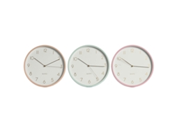 Relógio de Parede HOME ESPRIT Coral Menta Lilás PVC 25,5 x 4,3 x 25,5 cm (3 Unidades)