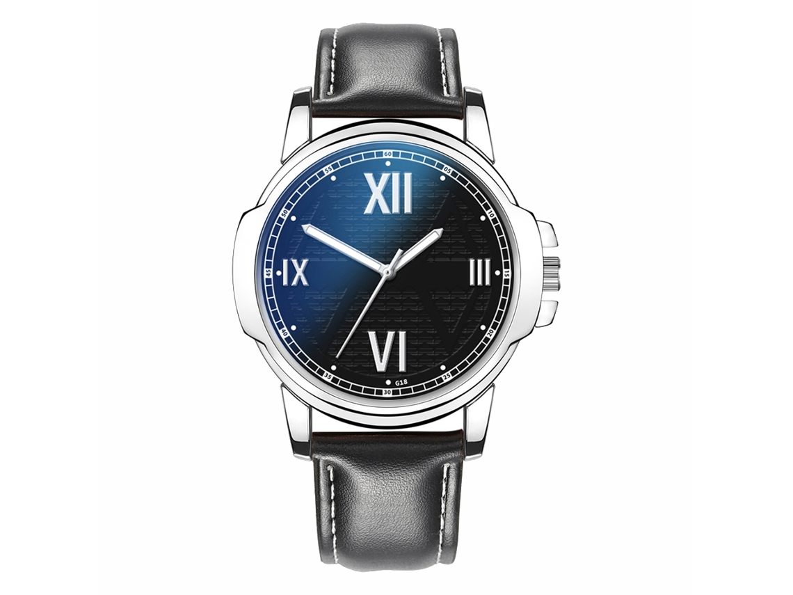 Relógio de Quartzo com Pulseira de Couro Pu Estilo Simples Fashion para Homens (3)