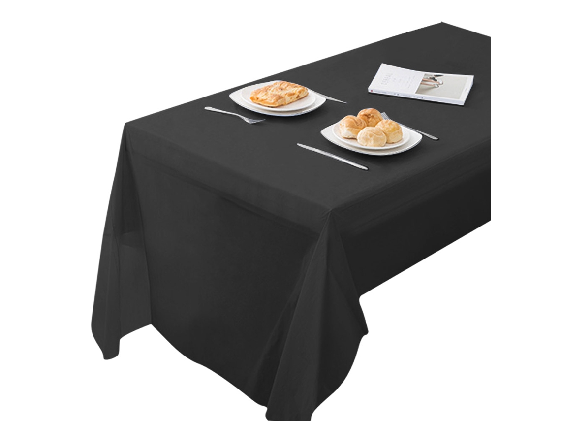 Pacote com 4 Toalhas de Mesa de Plástico 54 X 108 Toalhas de Mesa Descartáveis para Festas Aniversários Casamentos Bufê de Natal Mesa Preta