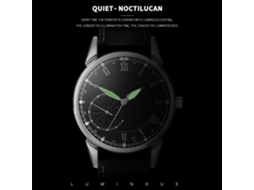 Reloj De Cuarzo Moda Casual Para Hombres Con Correa De Cuero Pu Negro