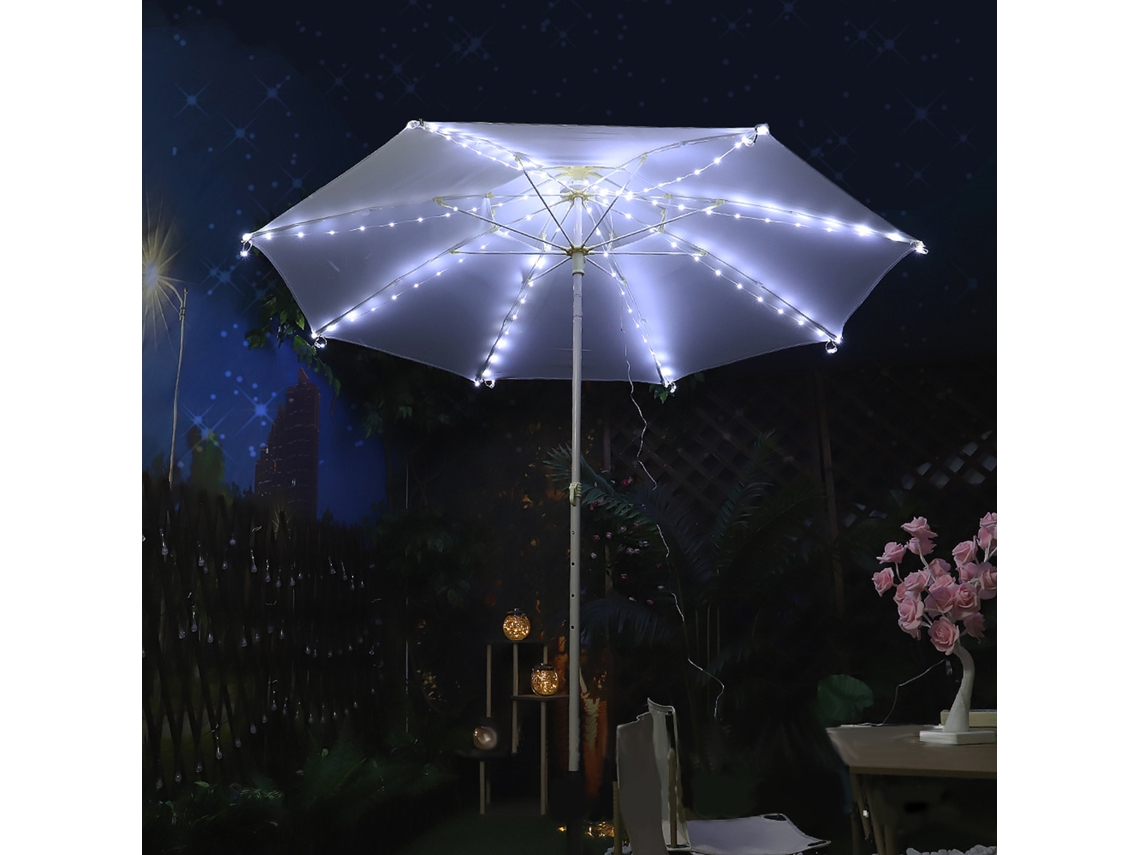 Luzes de LED em formato de guarda-chuva, modelo 2026, em couro, com cores vibrantes para decoração festiva de tendas.