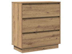 Conjunto 1 Armário De Cabeceira Vidaxl Castanho Derivados De Madeira (71 X 34,5 X 75 Cm)