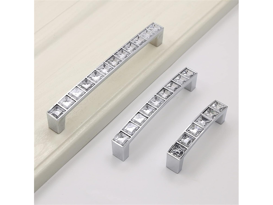 Puxadores De Gaveta Cozinha Com Incrustação Cristal, Puxadores Simples Para Móveis De Armário, 1 Peça 64mm