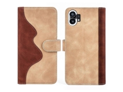 Capa De Couro Dobrável Horizontal Com Costura For Nothing Phone 1