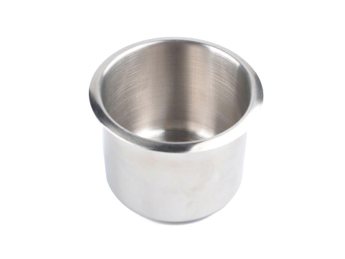 Porta-copos em aço inoxidável para carros, caravanas e iates, estável e fácil de limpar, 1 peça, prateado.