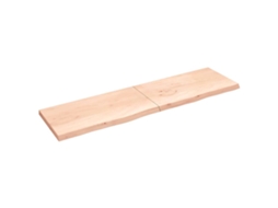 Vidaxl Prateleira De Parede 220x60x(2-6)cm Carvalho Maciço Não Tratado