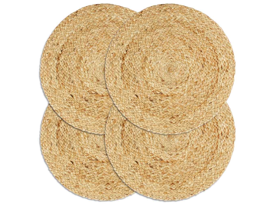 Conjunto 4 Individual Vidaxl Marrom Juta
