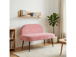 Vidaxl Banco Estofado Com Encosto Rosa 110 X 60 X 76 Cm Veludo
